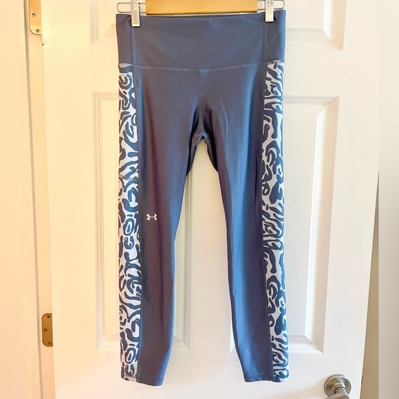 Under Armour HeatGear Compression Tonal Side Print Ankle Leggings Size Medium - Picture 2 of 6